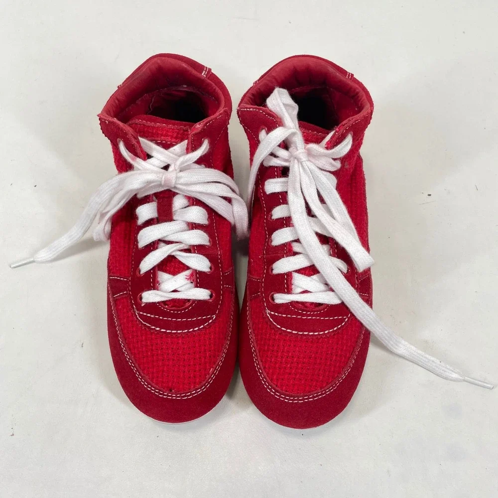 Volatile Womens Red Leather Mid Top Lace Up Sneakers Size 6.5 Y2K Vintage